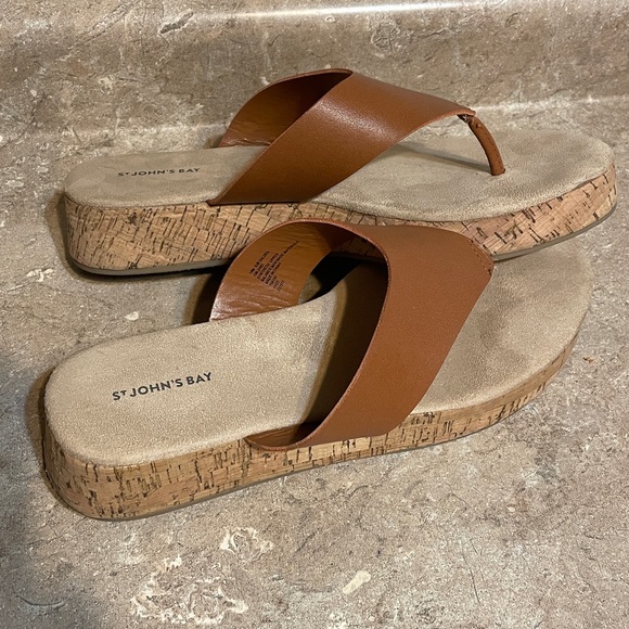 St. John's Bay  Size 10 Women's Brown and Tan Sandals - Picture 4 of 10